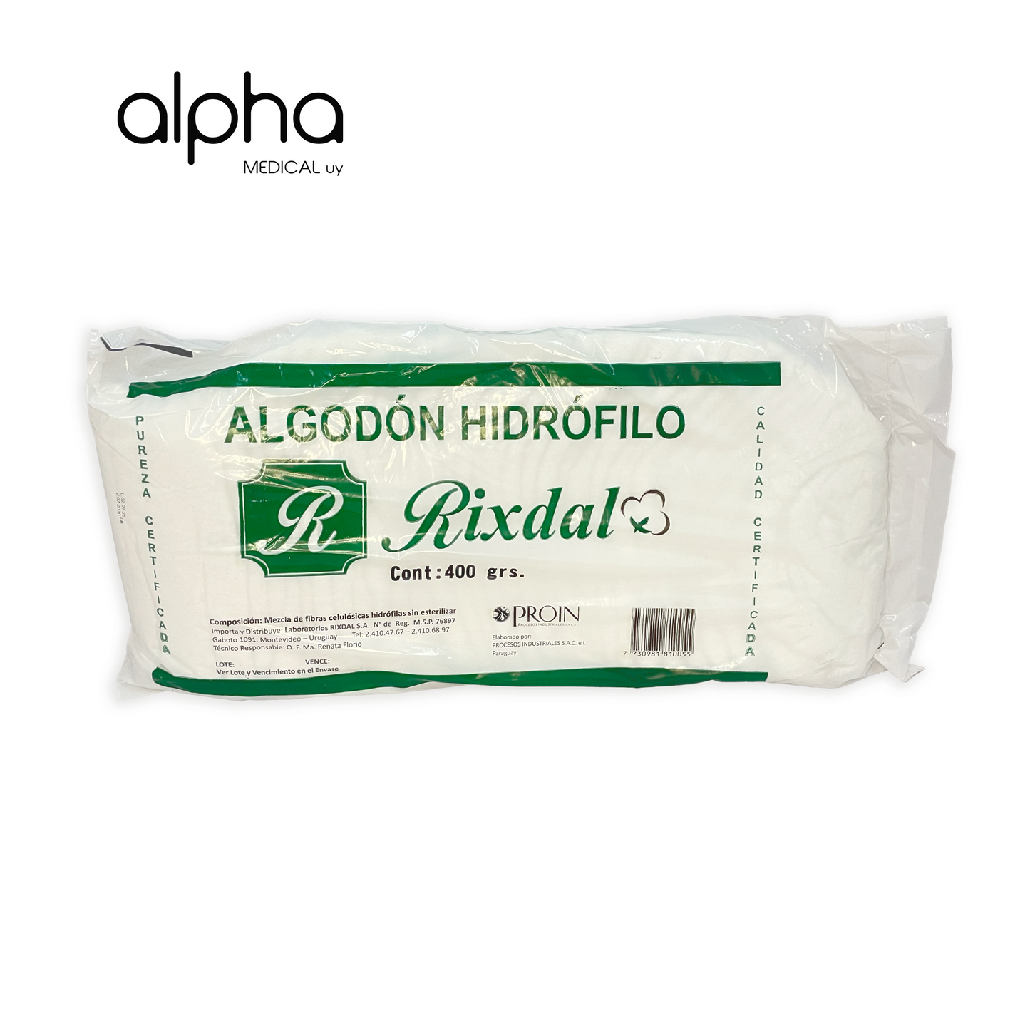 Algodón Hidrófilo 400g.