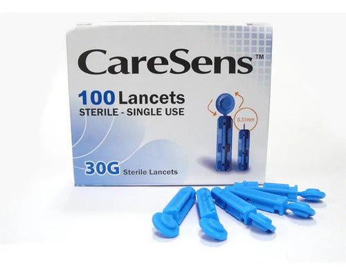 Lancetas Para Glucómetro Caresens. 100 Unidades.