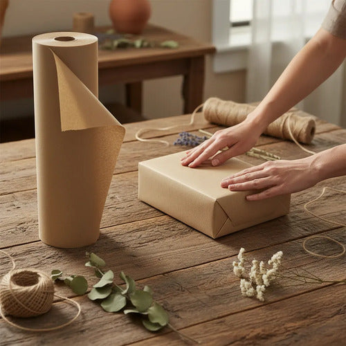 Papel Kraft Marrón 50cm. 100% Virgen. Embalaje Y Más.
