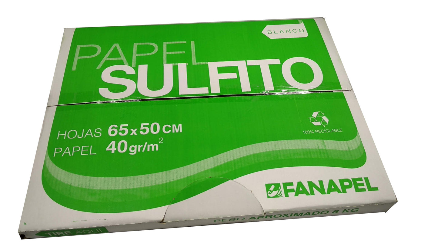 Papel Sulfito en Hojas Caja 8kg 50cm x 65cm
