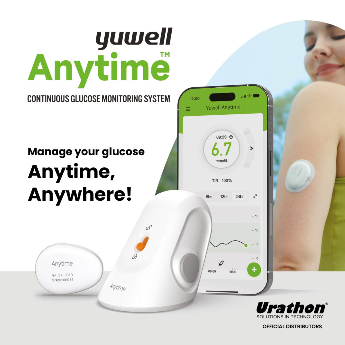 Sensor para medir glucosa Yuwell CT3