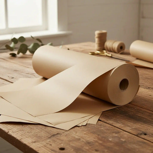 Papel Kraft Marrón 50cm. 100% Virgen. Embalaje Y Más.