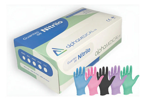 Guantes de Nitrilo Lila Caja 100 unidades.