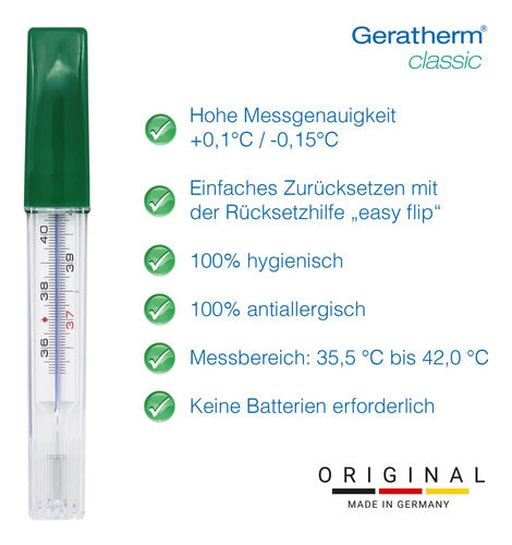 Termómetro Geratherm De Galio. Sin Mercurio. Garantía.