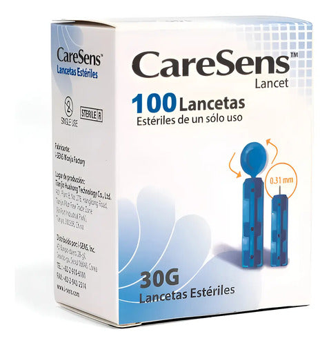 Lancetas Para Glucómetro Caresens. 100 Unidades.