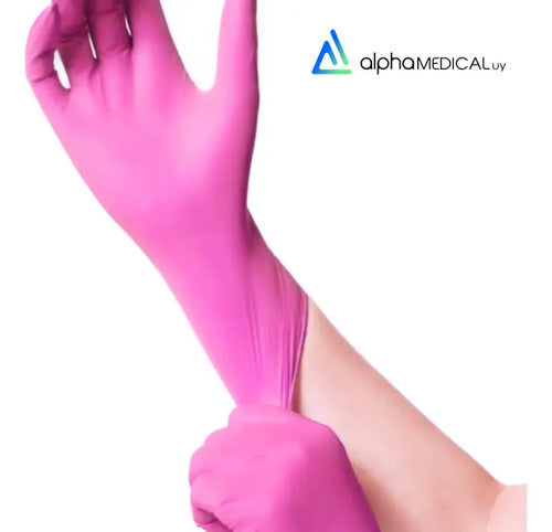 Guantes De Nitrilo Rosa Caja 100u
