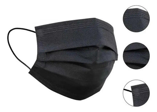 Tapaboca Negro Caja 50u. Con Elásticos. Alphamedicaluy