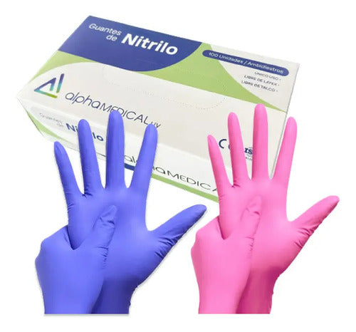 Guantes De Nitrilo Rosa Caja 100u