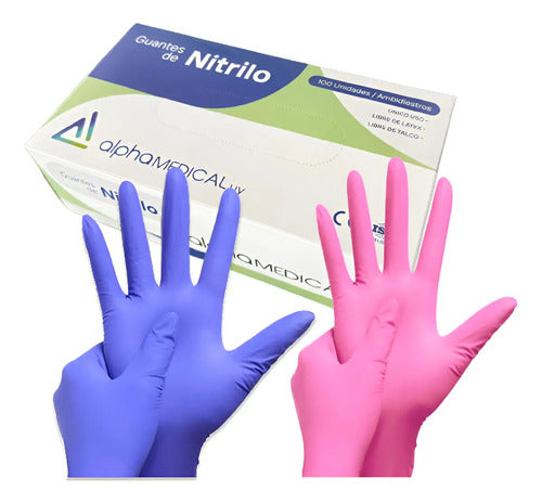 Guantes De Nitrilo Rosa Caja 100u
