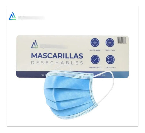 Tapaboca Caja 50 Unidades Con Elásticos Alphamedicaluy