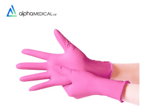 Guantes De Nitrilo Rosa Caja 100u