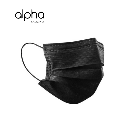 Tapaboca Negro Caja 50u. Con Elásticos. Alphamedicaluy