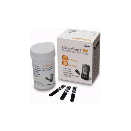 Tiras Reactivas para Glucometro 25 Unidades. Caresens.
