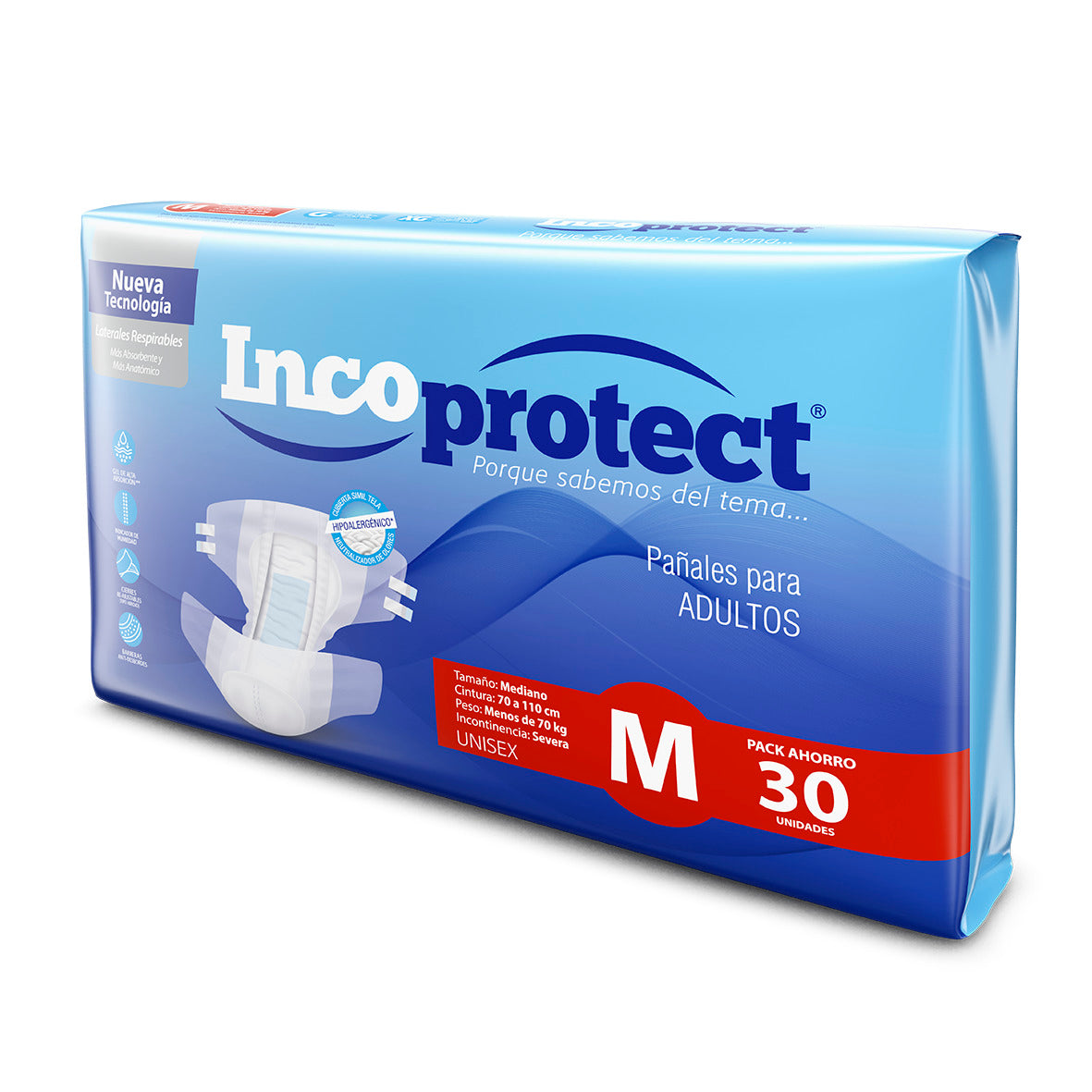 Pañales para adultos IncoProtect Paquete 30unidades Tamaño M G XG