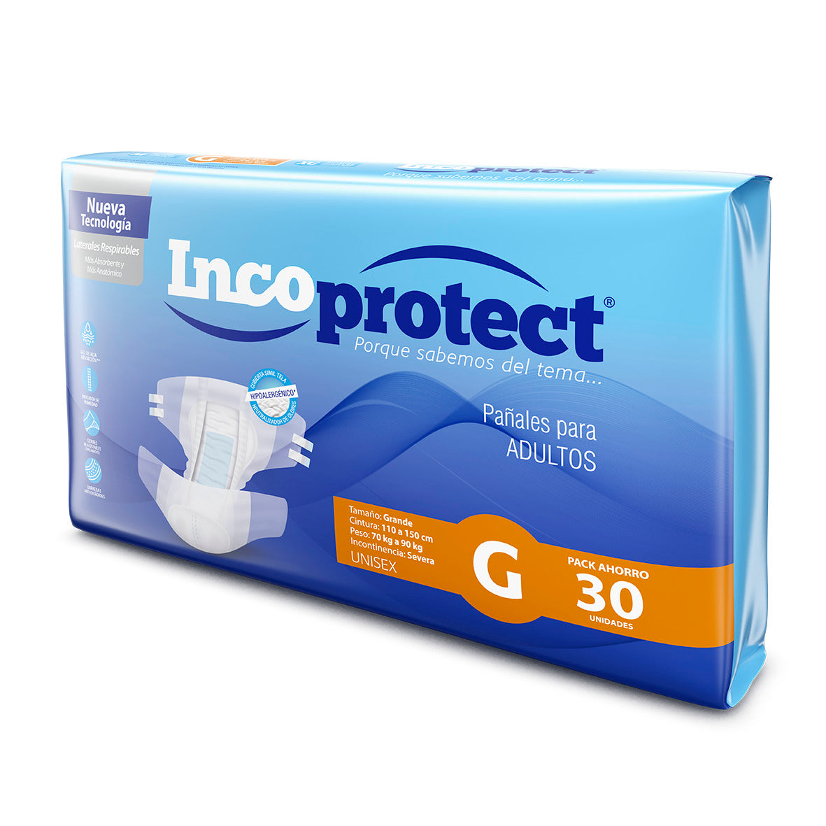 Pañales para adultos IncoProtect Paquete 30unidades Tamaño M G XG