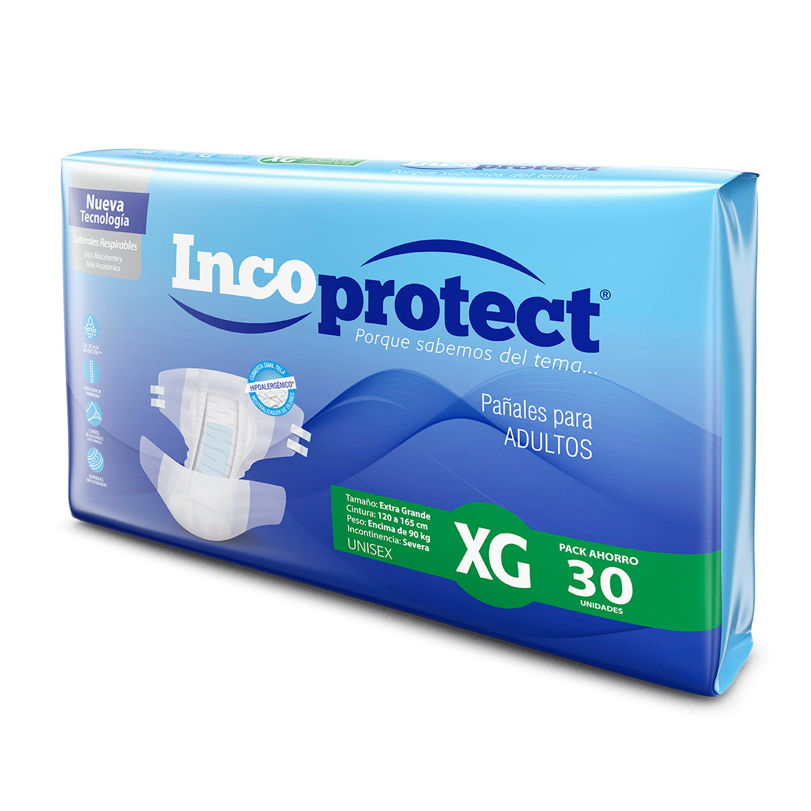 Pañales para adultos IncoProtect Paquete 30unidades Tamaño M G XG