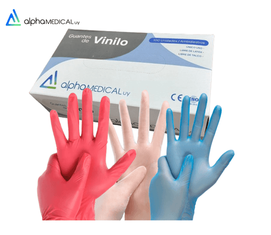 Guantes De Vinilo. Caja 100 Unidades. - AlphaMedicalUy