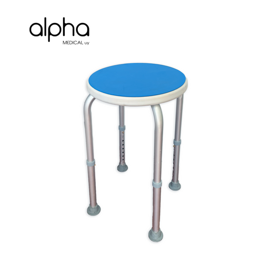 Banco Para Ducha con Goma Eva. Aluminio Altura Regulable. Ortopédico.