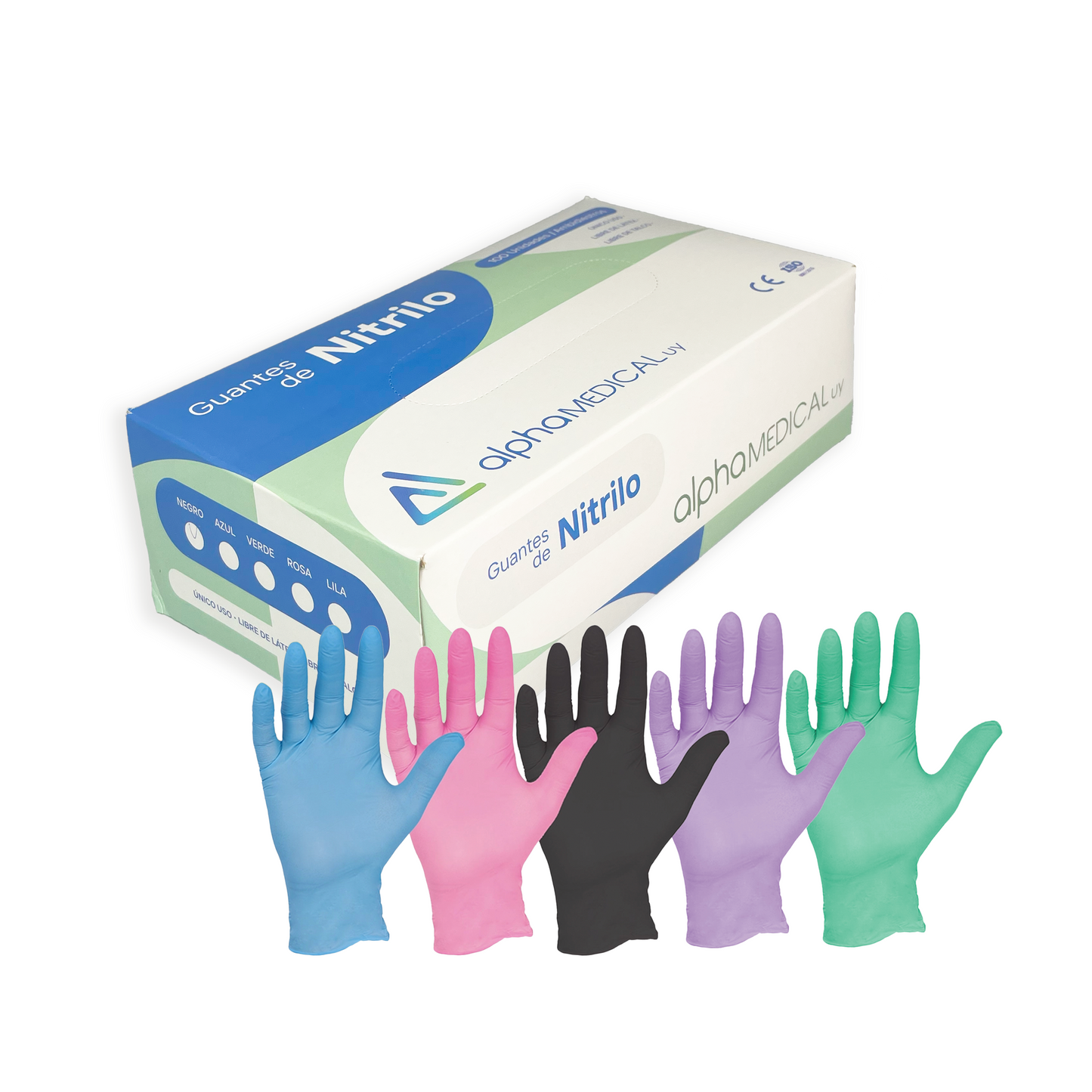 Guantes de Nitrilo Lila Caja 100 unidades.