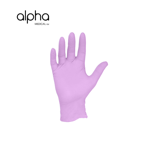 Guantes de Nitrilo Lila Caja 100 unidades.