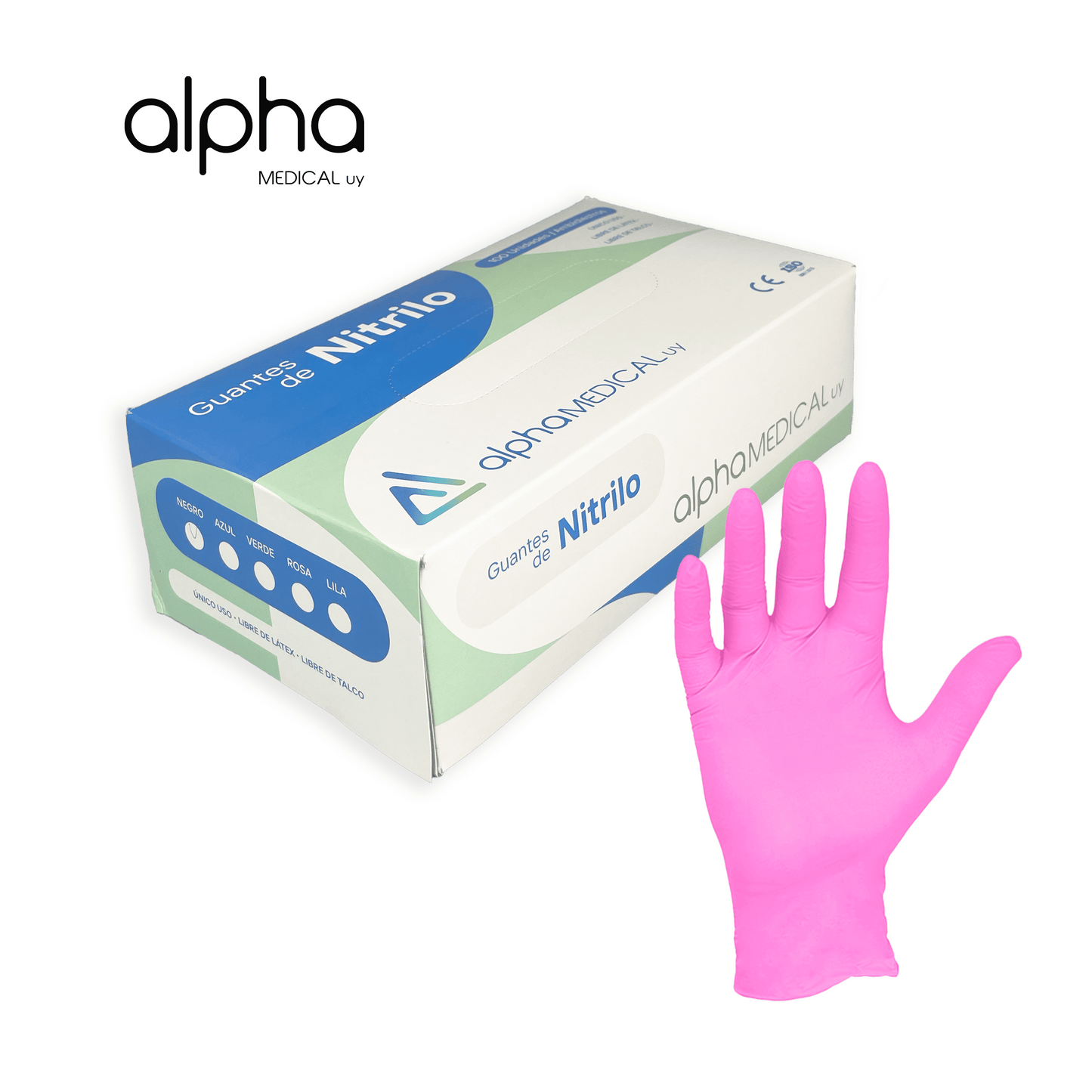 Guantes De Nitrilo Rosa Caja 100u