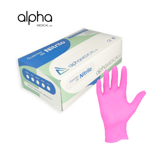 Guantes De Nitrilo Rosa Caja 100u