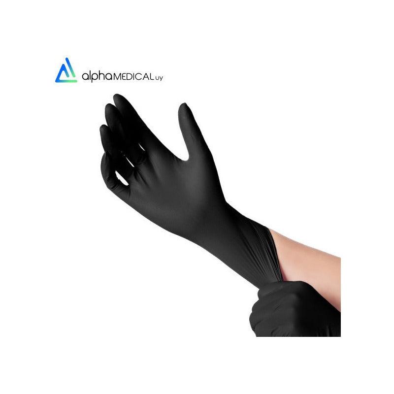 Guantes De Nitrilo Negro Caja 100u. - AlphaMedicalUy