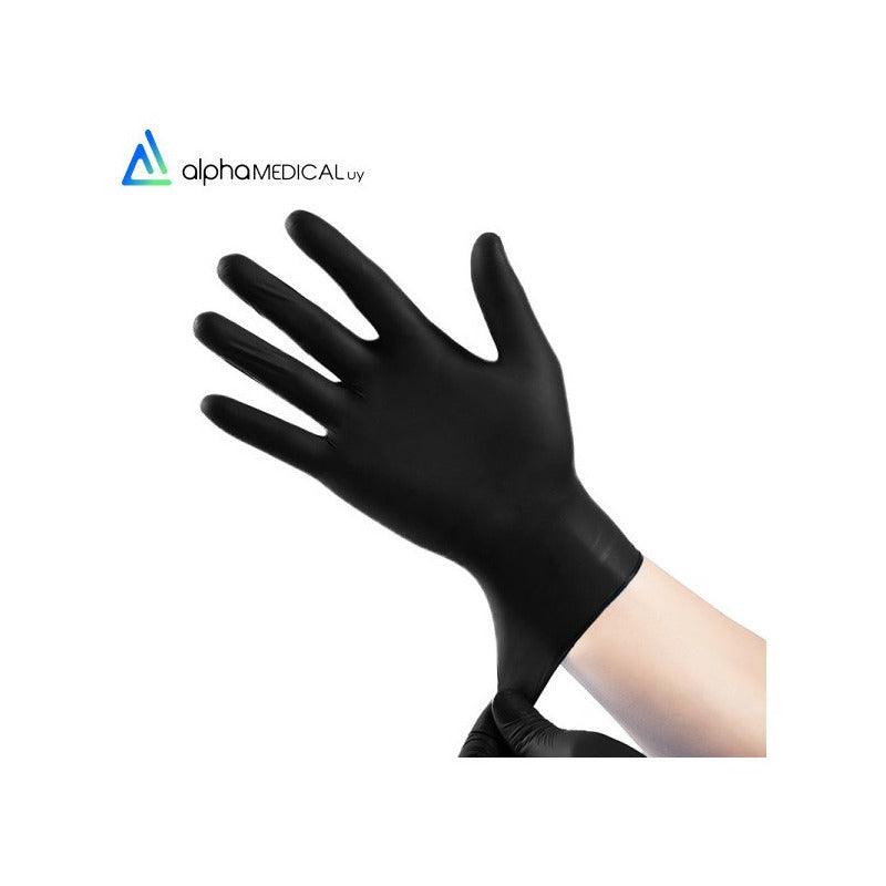 Guantes De Nitrilo Negro Caja 100u. - AlphaMedicalUy